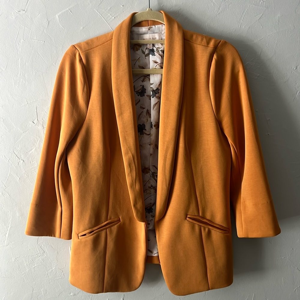 Skies are Blue Mustard Yellow Casual Blazer